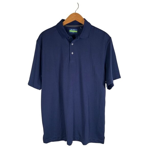 Ben Hogan Performance Mens Size L Navy Golf Polo Henley Collar Knit Shirt S/S - Picture 1 of 8